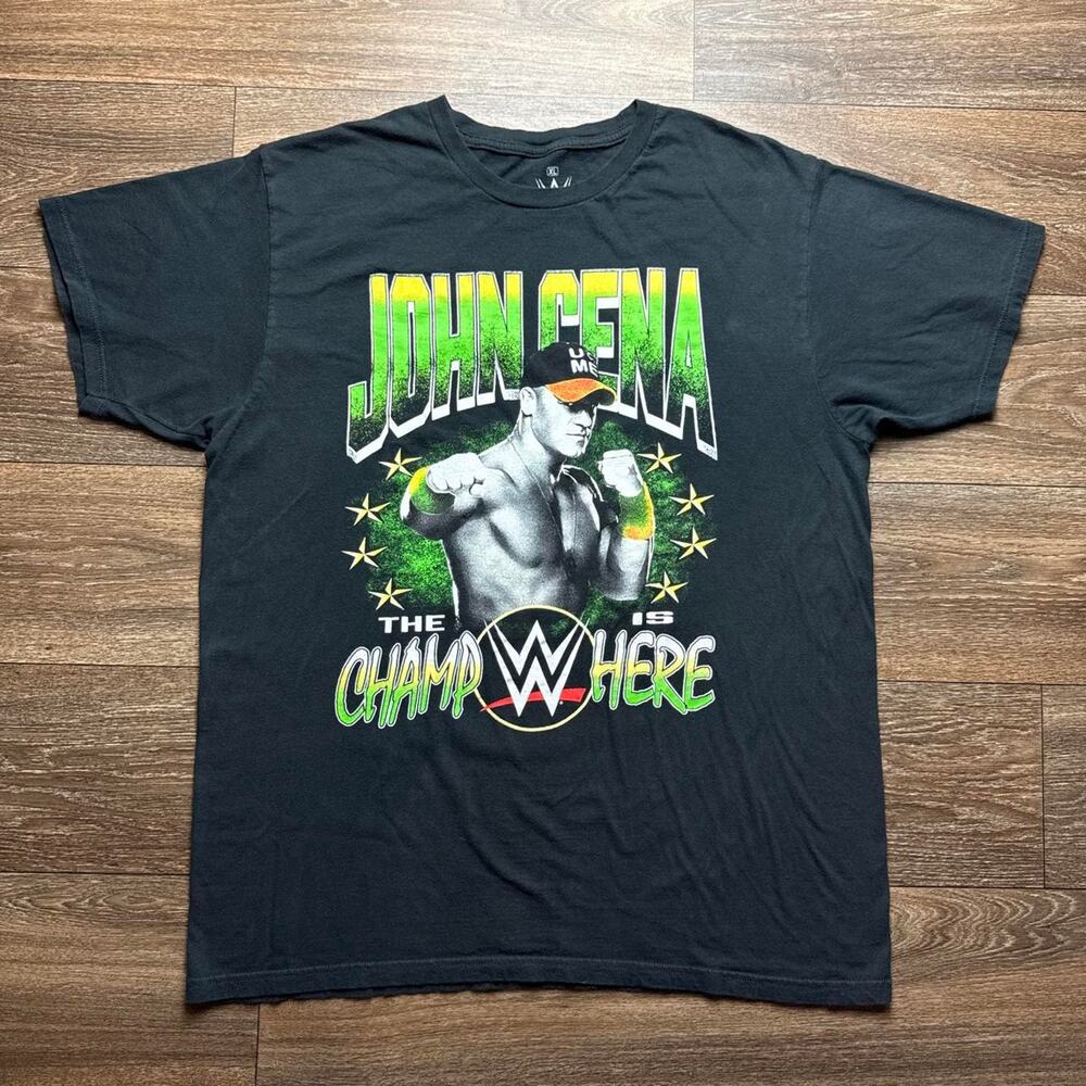 Black John Cena WWE The Champ Is Here Black Graphic Tee
